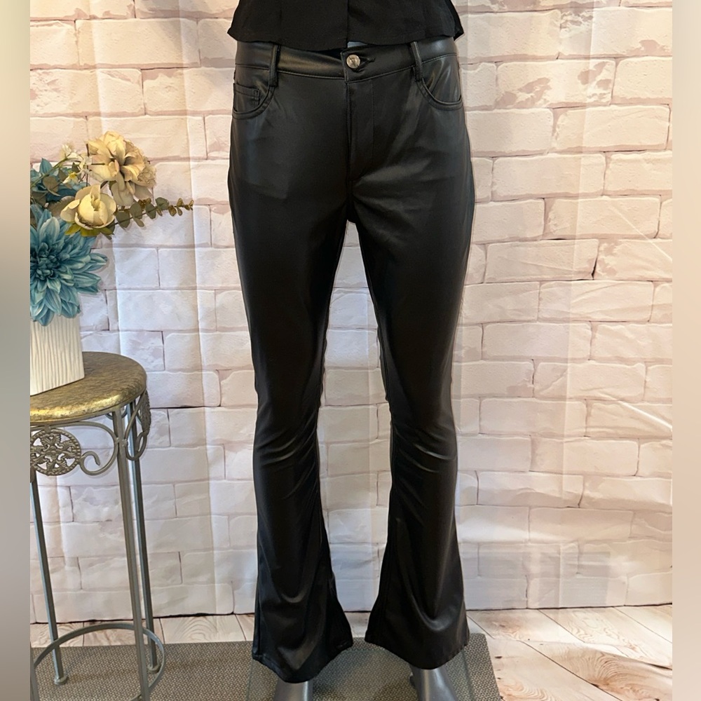 Women's Black Faux Leather Pants